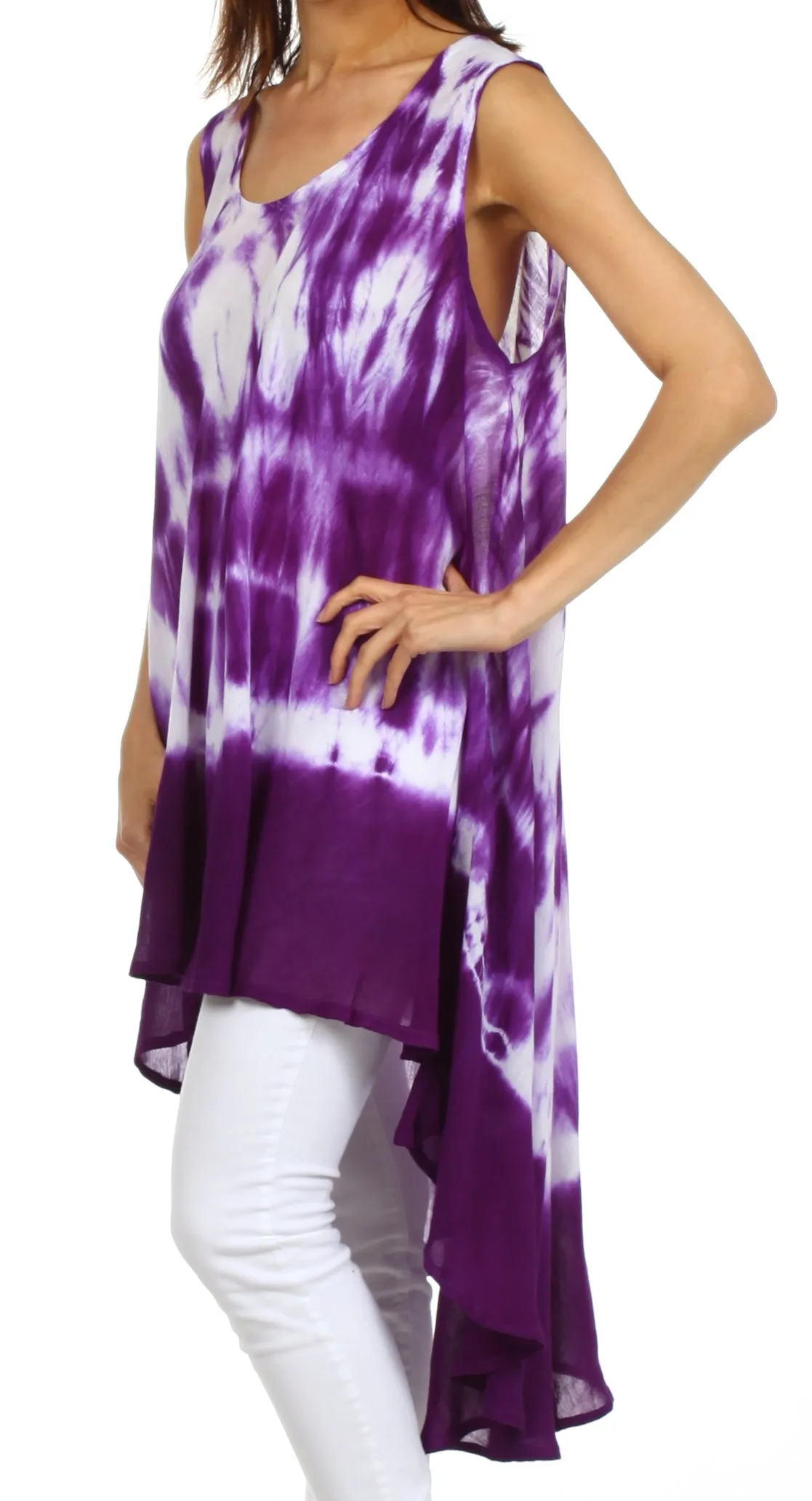 Sakkas Star Dancer Caftan Tank Hi Lo Dress / Cover Up