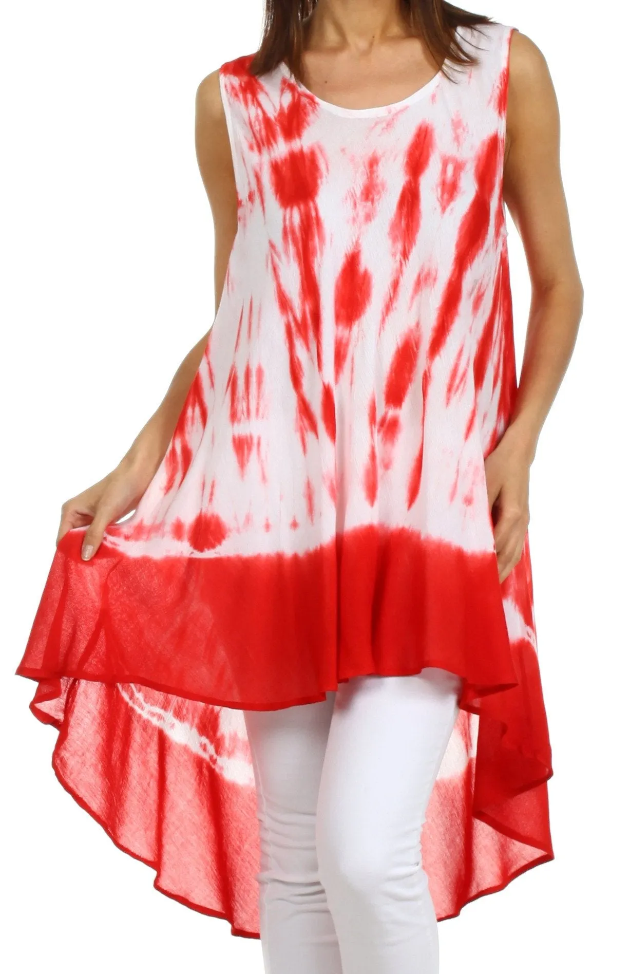 Sakkas Star Dancer Caftan Tank Hi Lo Dress / Cover Up