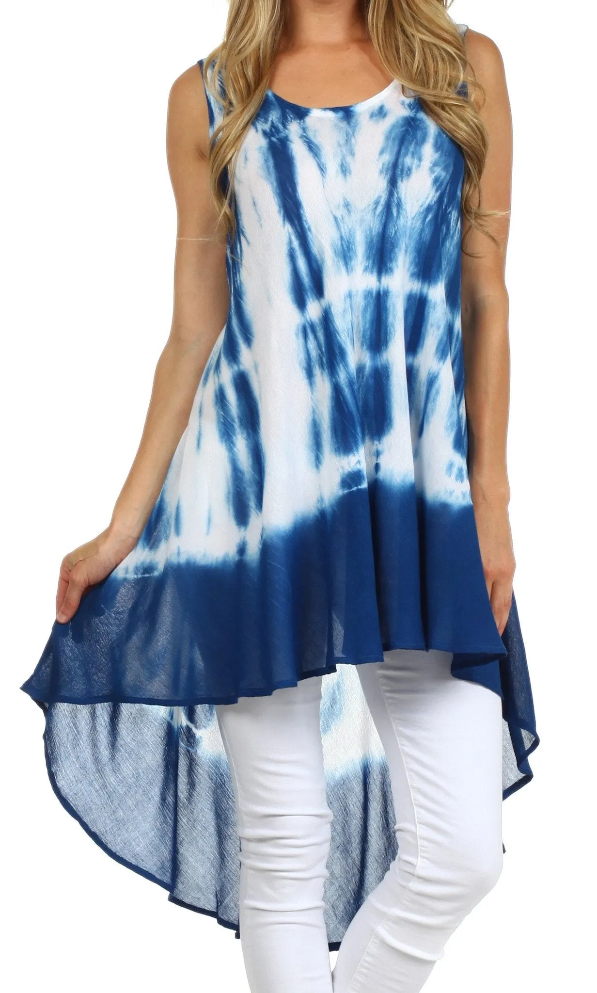 Sakkas Star Dancer Caftan Tank Hi Lo Dress / Cover Up