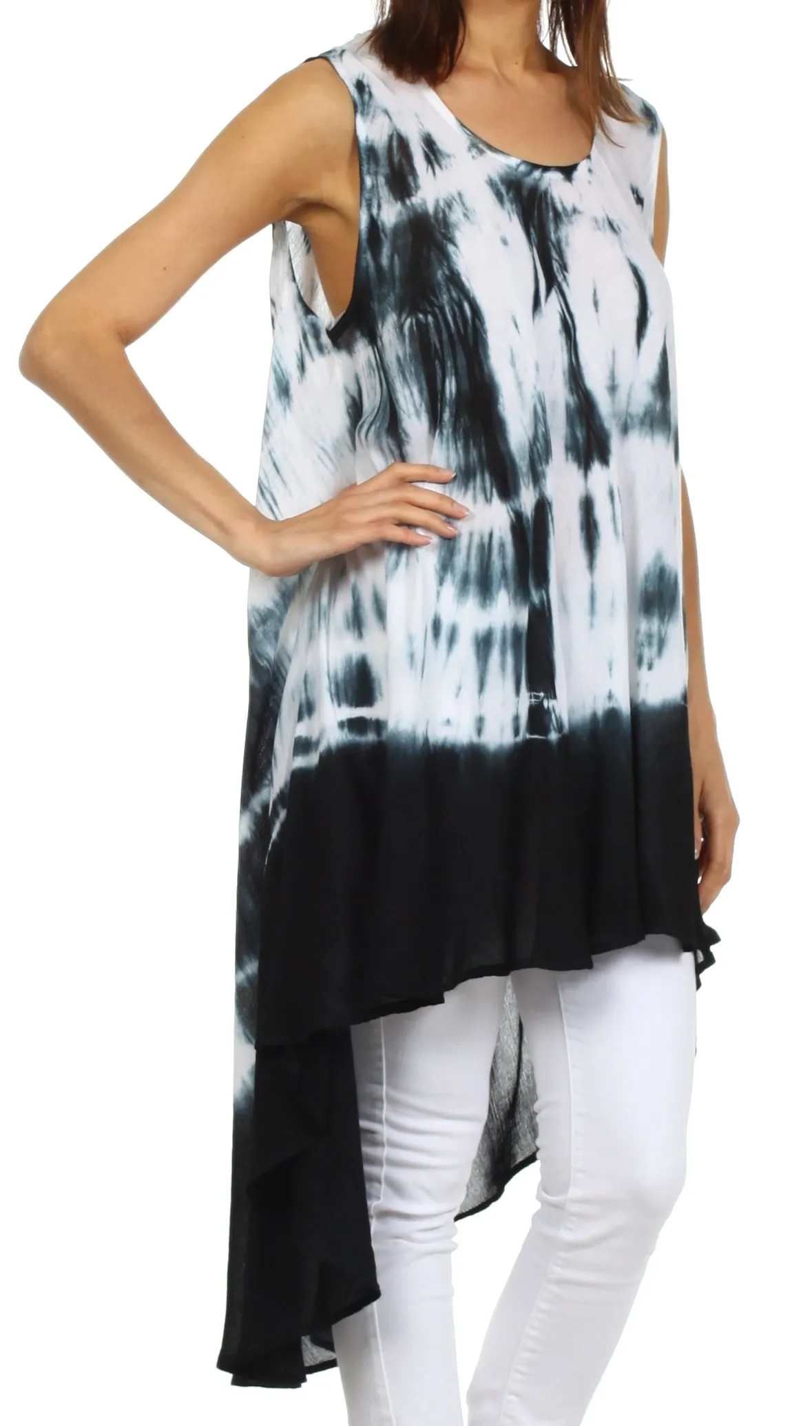 Sakkas Star Dancer Caftan Tank Hi Lo Dress / Cover Up