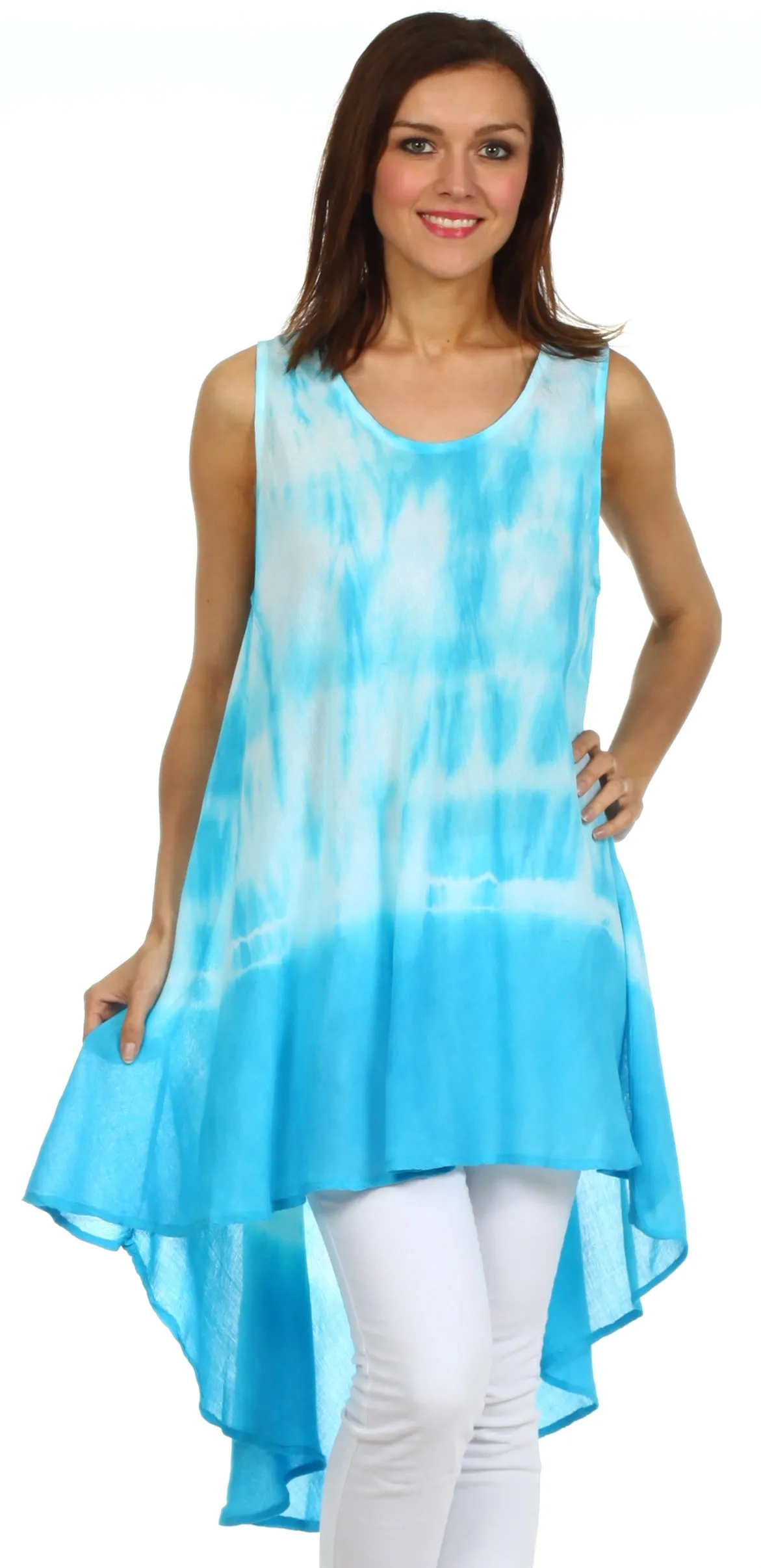 Sakkas Star Dancer Caftan Tank Hi Lo Dress / Cover Up