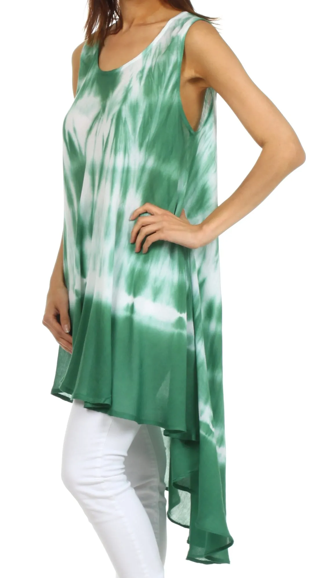 Sakkas Star Dancer Caftan Tank Hi Lo Dress / Cover Up