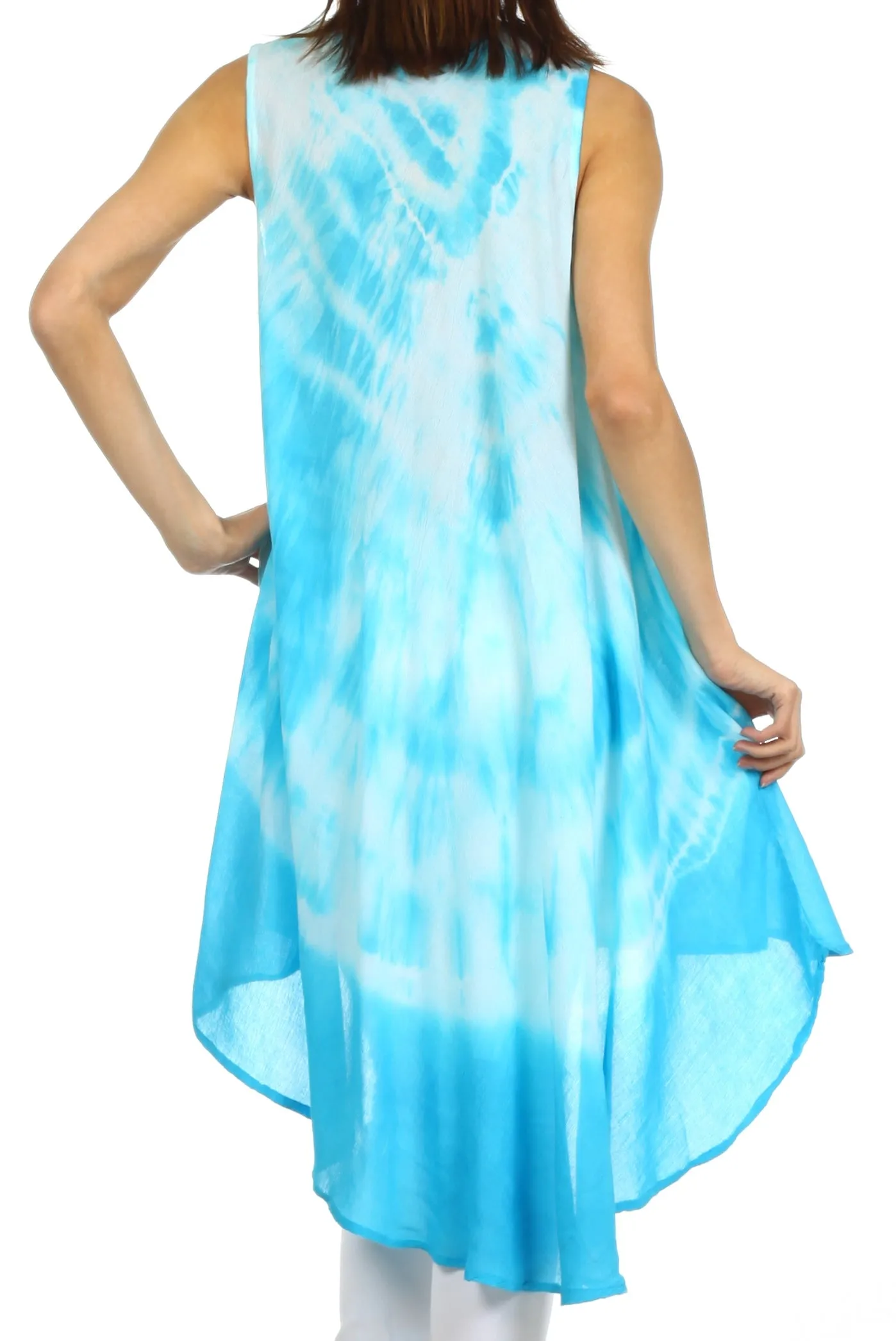 Sakkas Star Dancer Caftan Tank Hi Lo Dress / Cover Up