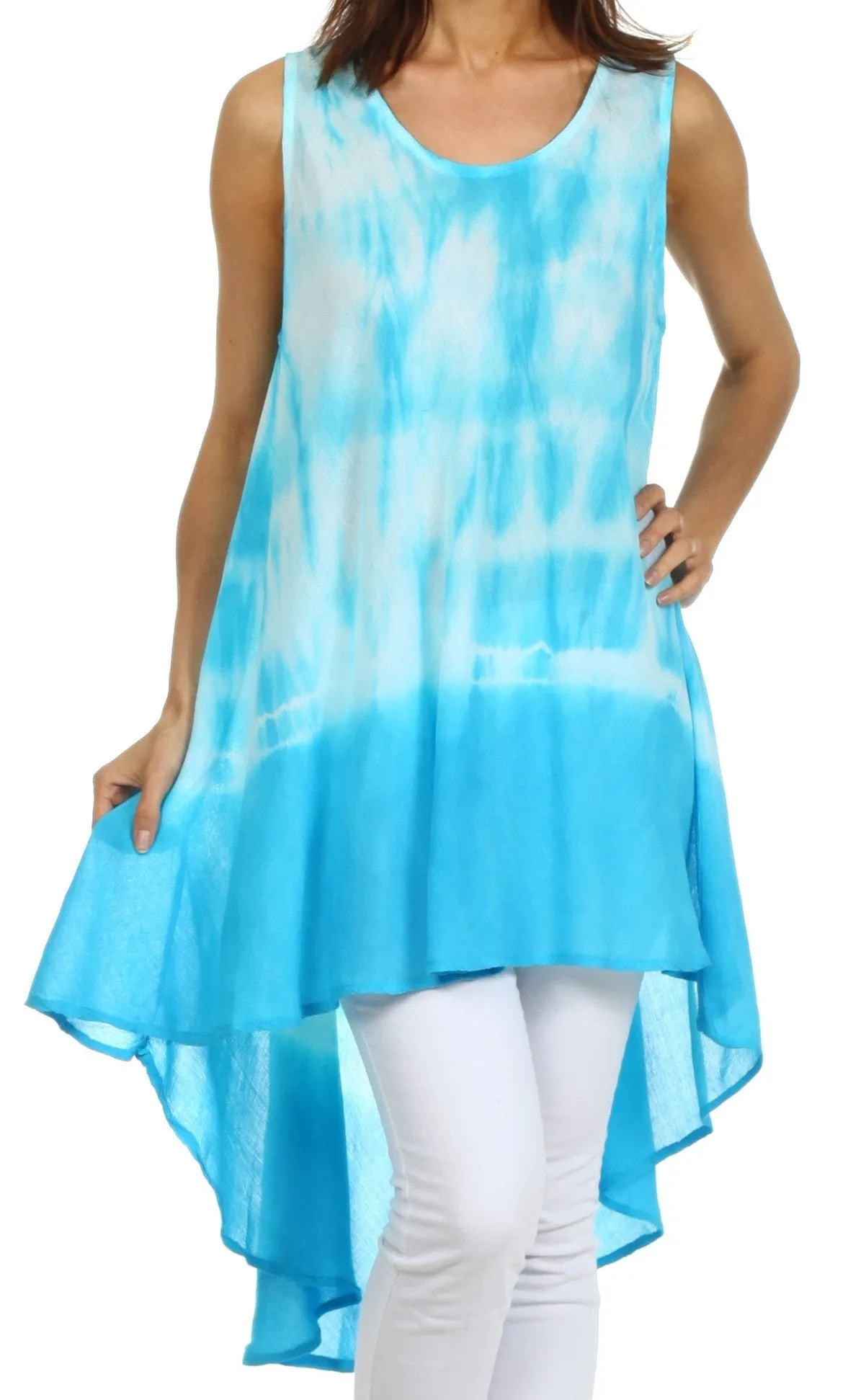 Sakkas Star Dancer Caftan Tank Hi Lo Dress / Cover Up