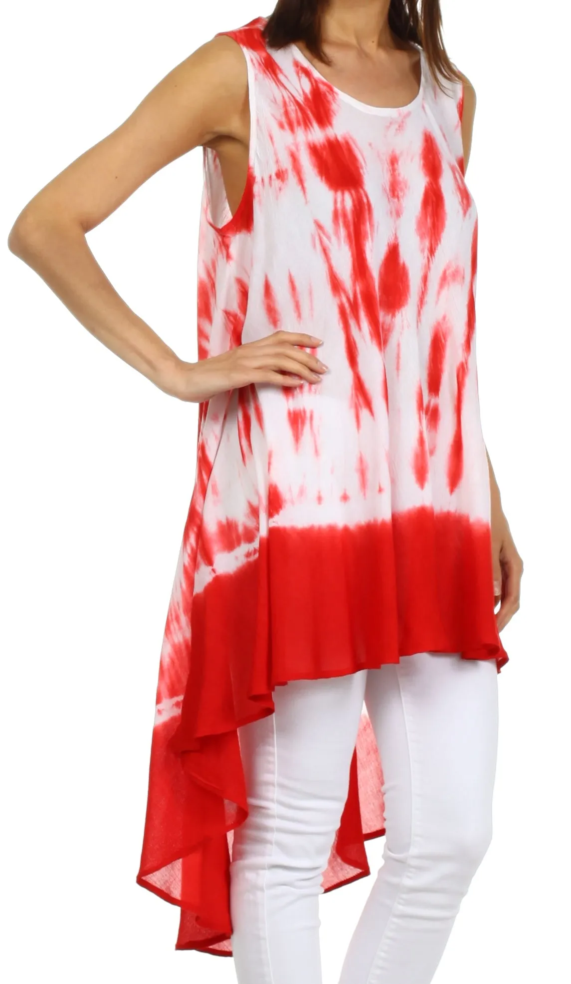 Sakkas Star Dancer Caftan Tank Hi Lo Dress / Cover Up