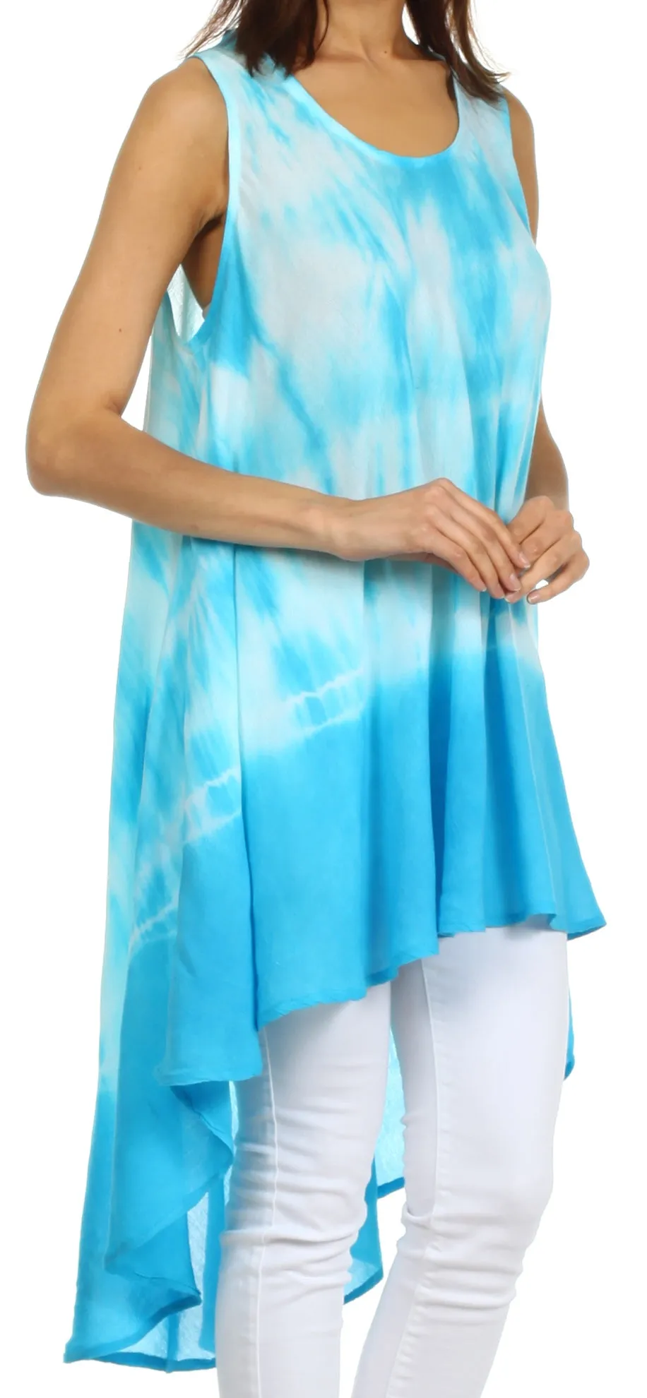 Sakkas Star Dancer Caftan Tank Hi Lo Dress / Cover Up