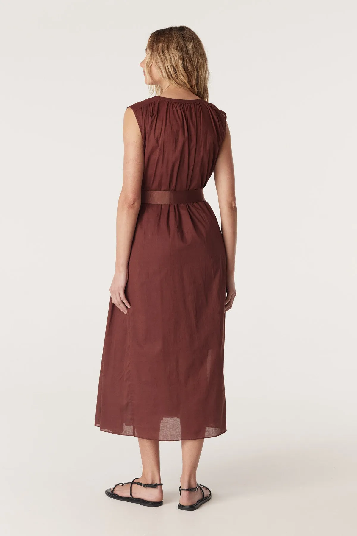 Salma Voile Dress - Rust