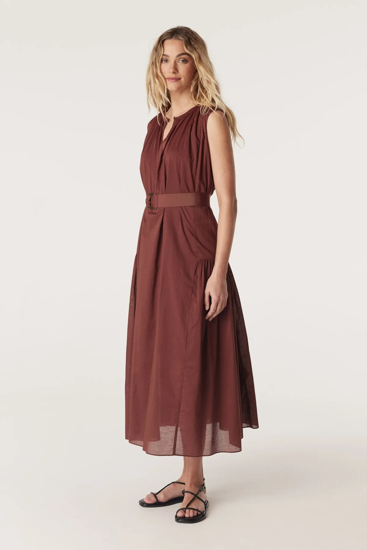 Salma Voile Dress - Rust