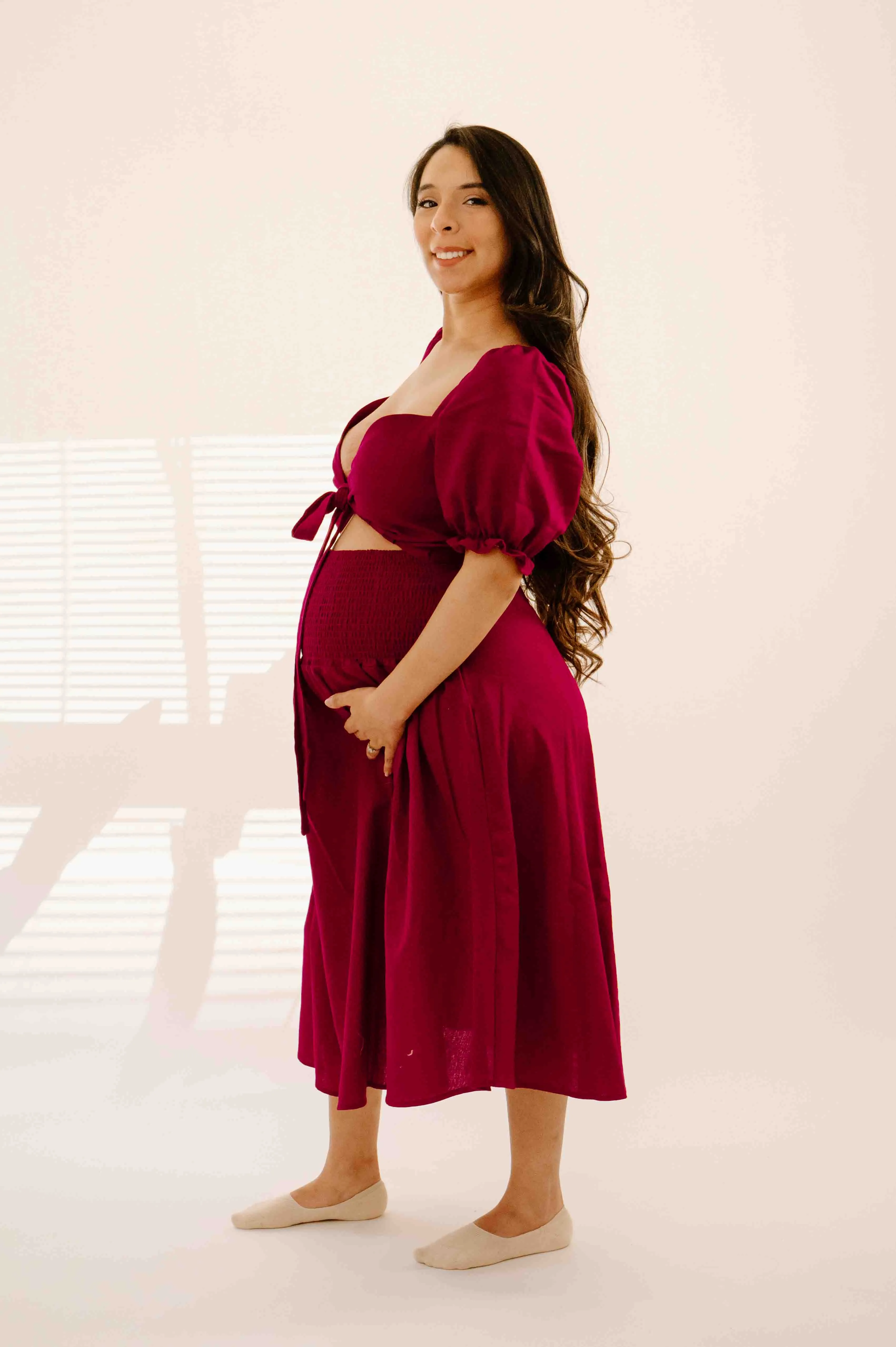 Selena Dress in Merlot