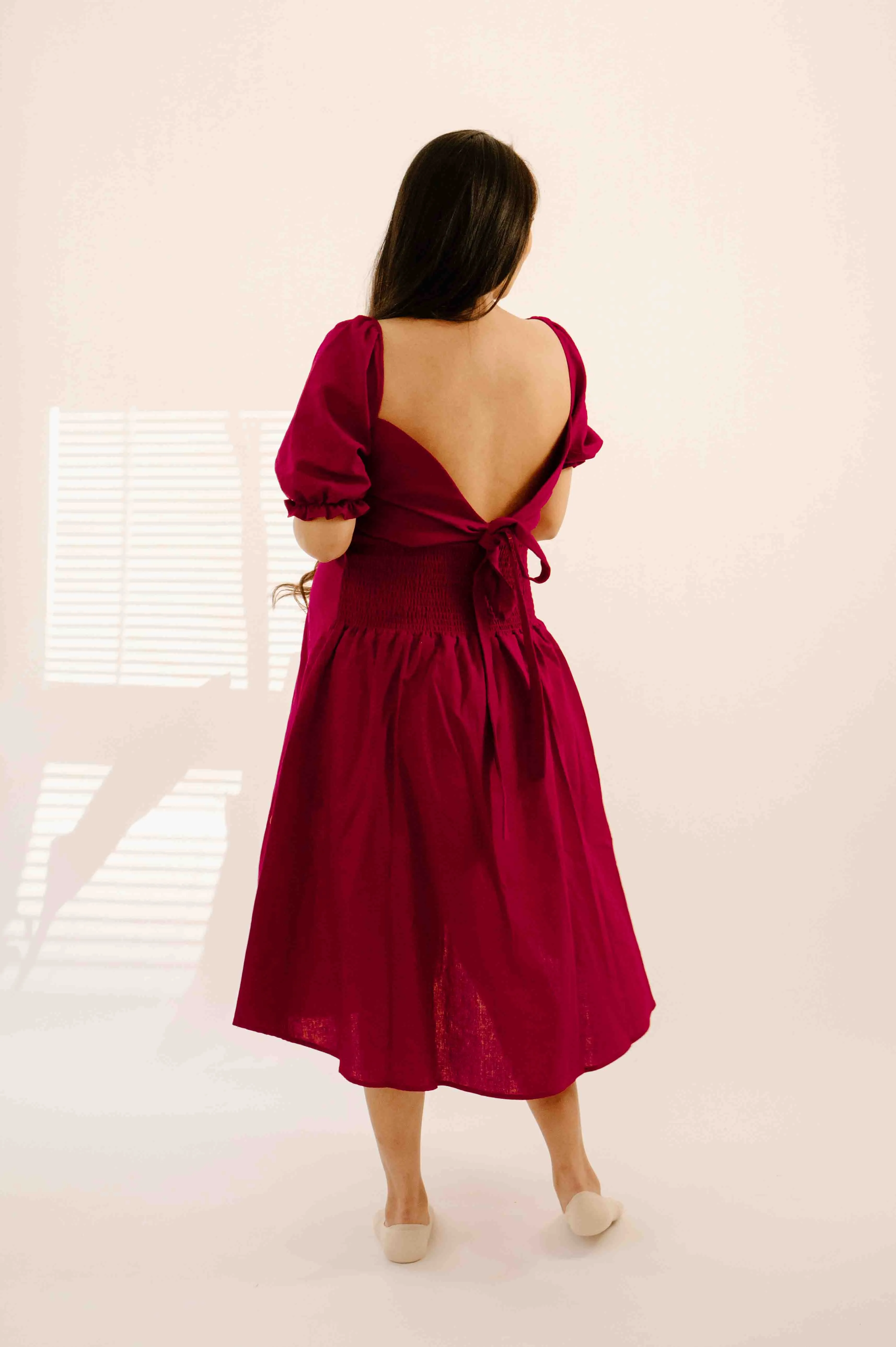 Selena Dress in Merlot