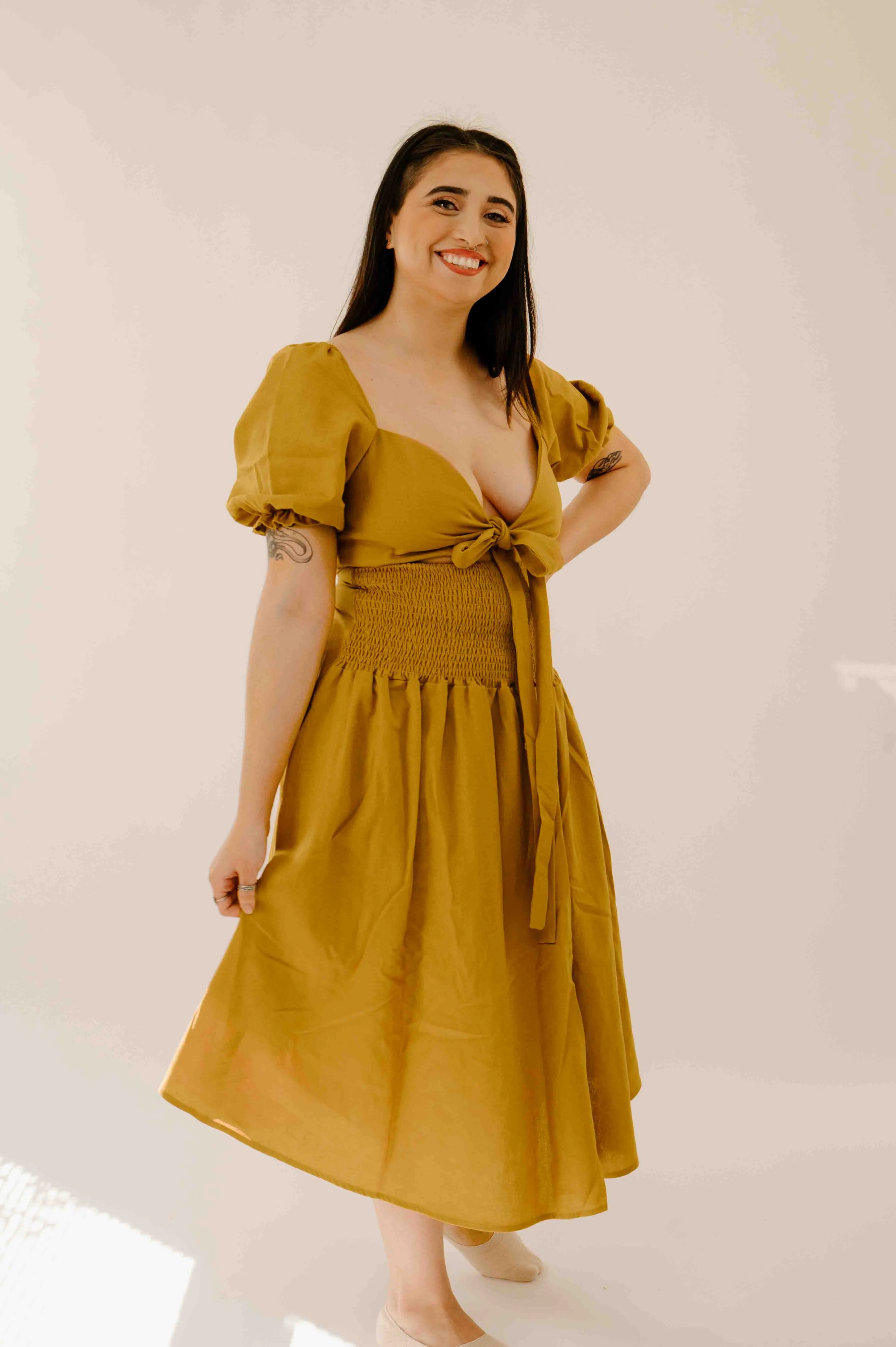 Selena Dress in Mustard