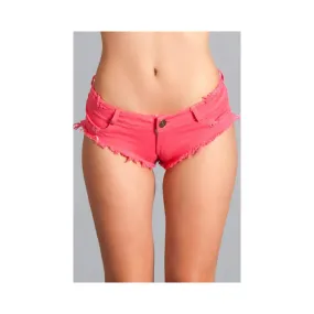 Sexy Cut Off Low Waist Denim Booty Shorts Hot Pink Small