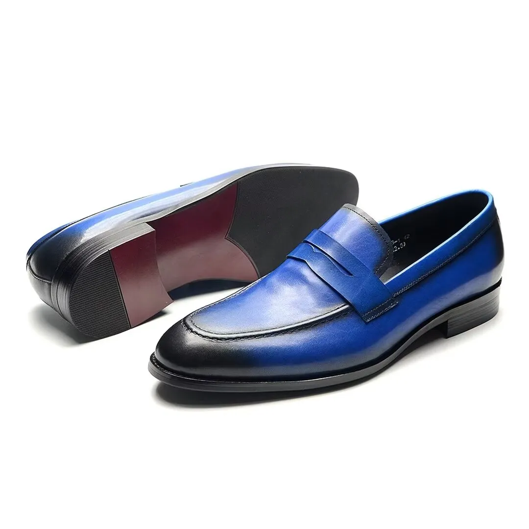 Sleek Slip-On Cow Leather Elegance