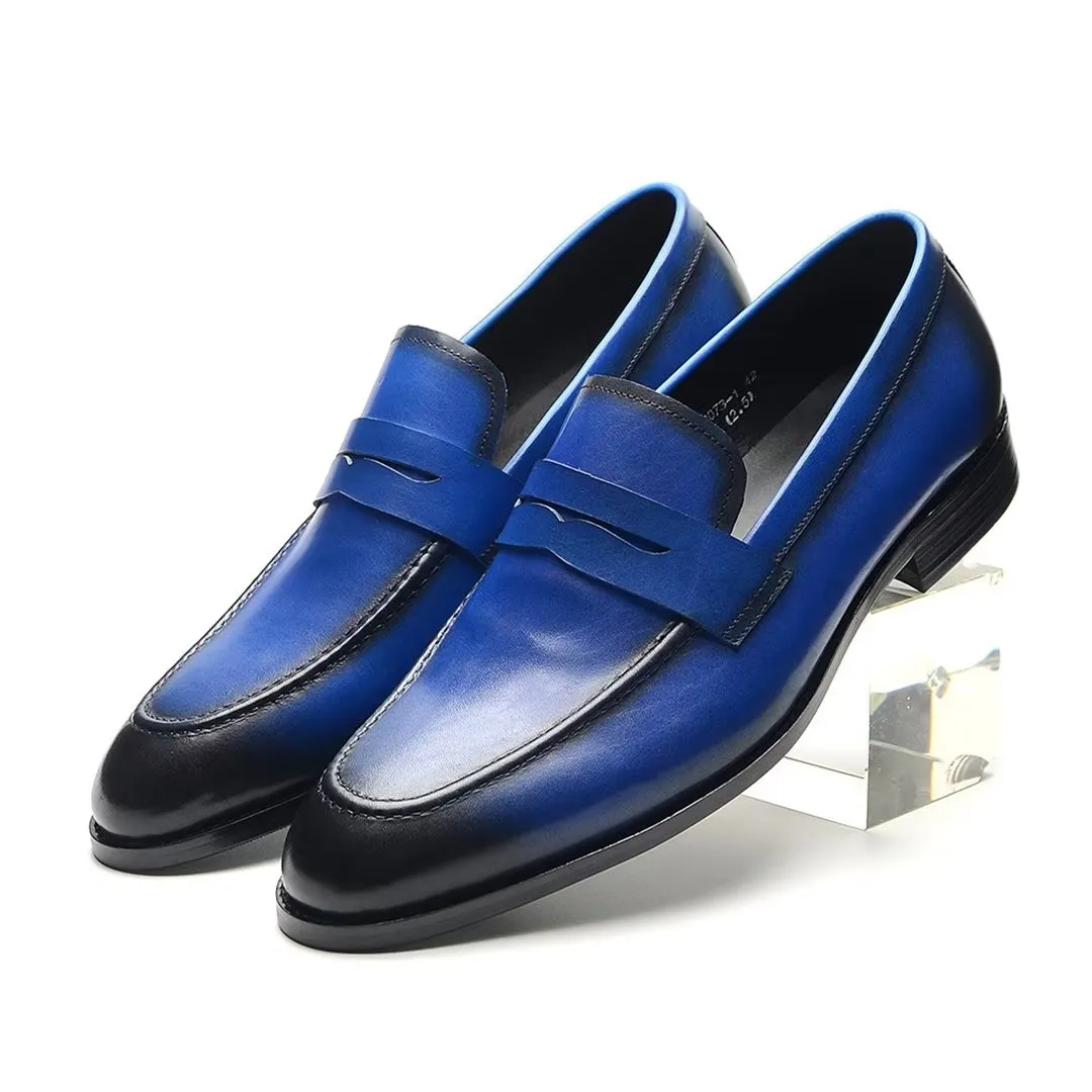 Sleek Slip-On Cow Leather Elegance