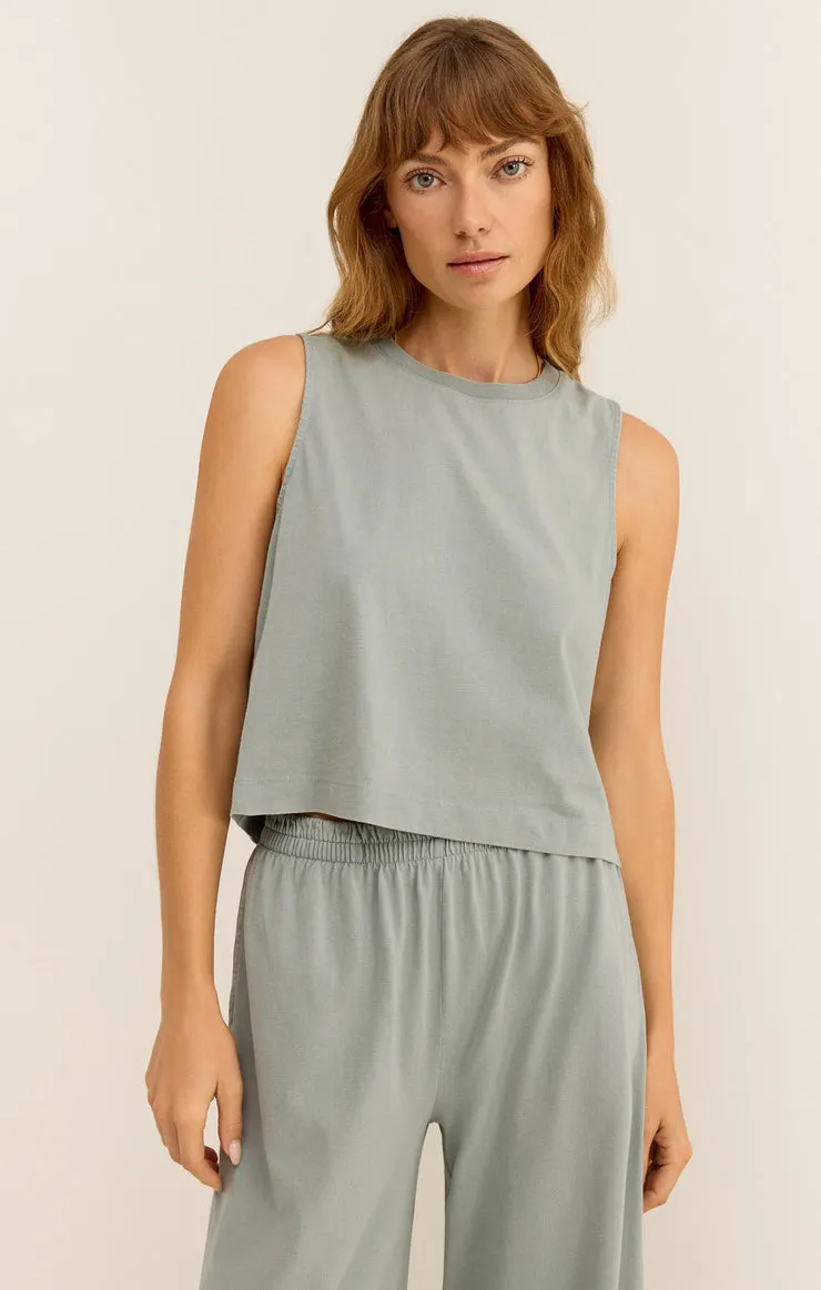 Sloane Jersey Muscle Tank - Harbor Gray