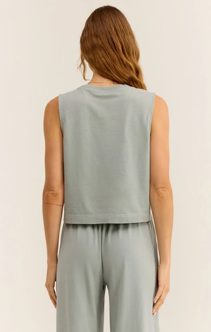 Sloane Jersey Muscle Tank - Harbor Gray