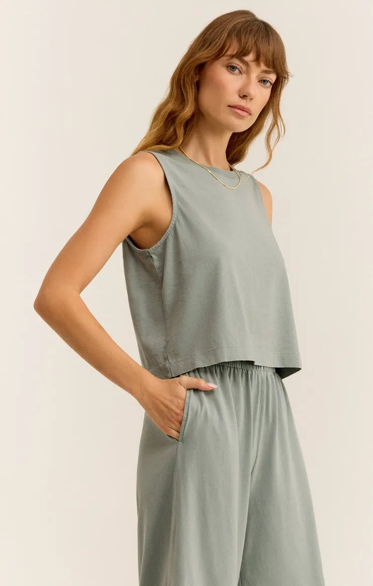 Sloane Jersey Muscle Tank - Harbor Gray