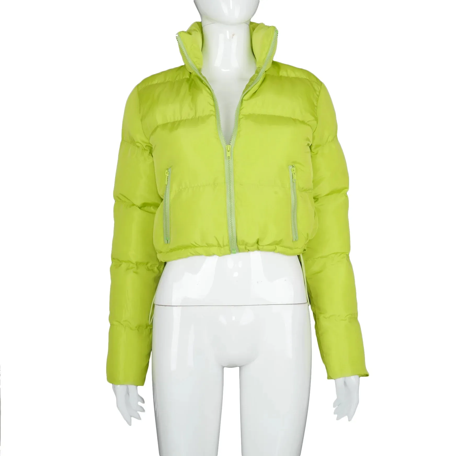 Solid Color Stand Collar Puffer Jacket (6 colors)