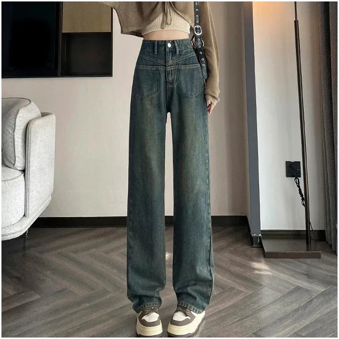 Straight Female Spring High-Waisted Thin Small Narrow 2024 New Jeans