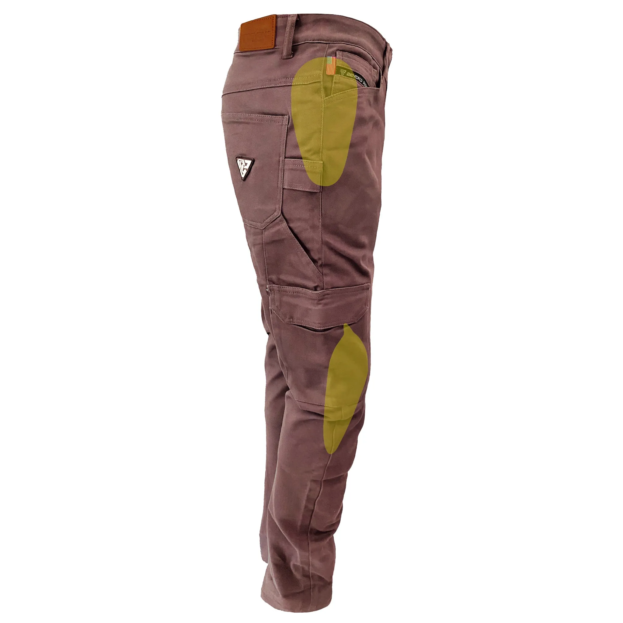 Straight Leg Cargo Pants - Light Cacao with Pads