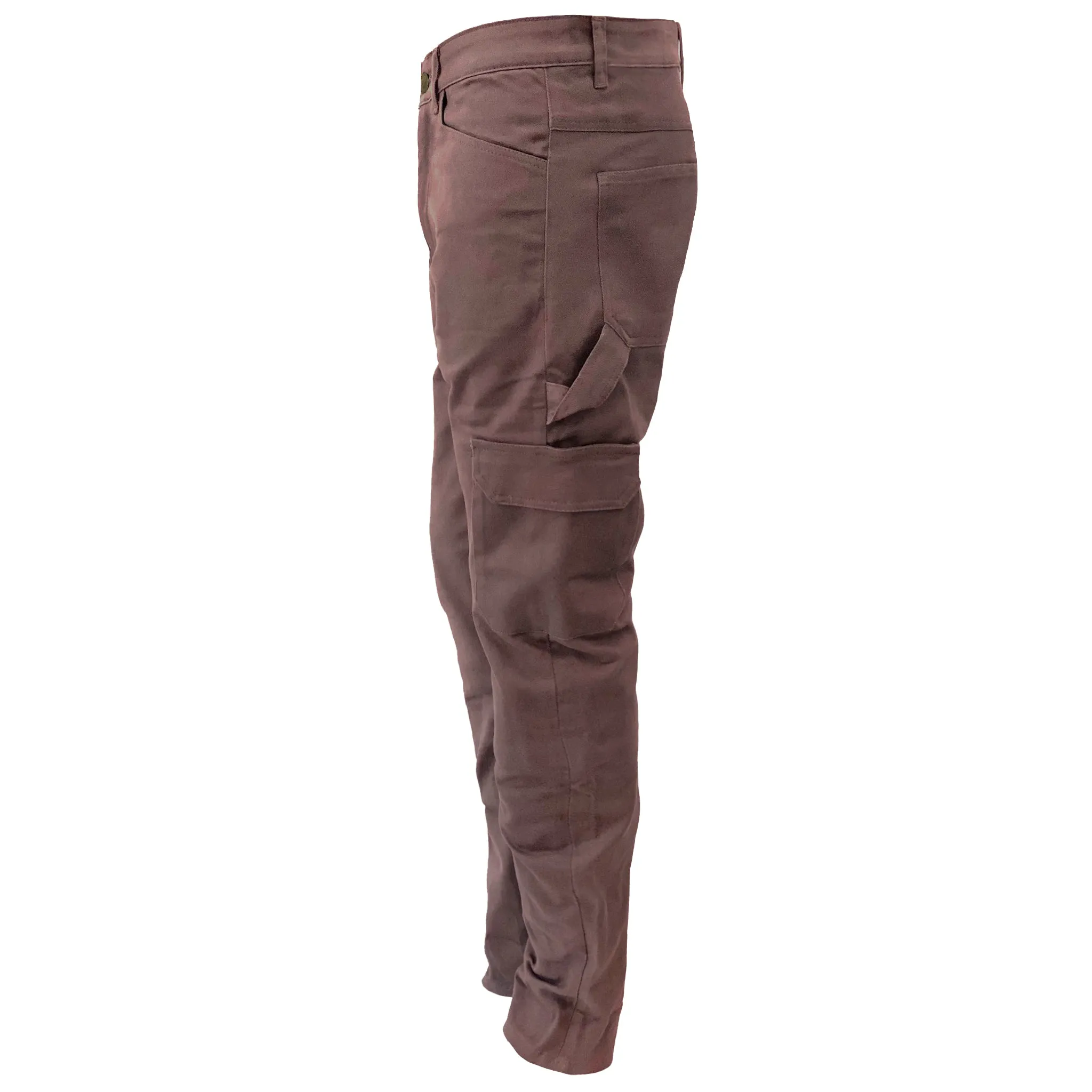 Straight Leg Cargo Pants - Light Cacao with Pads