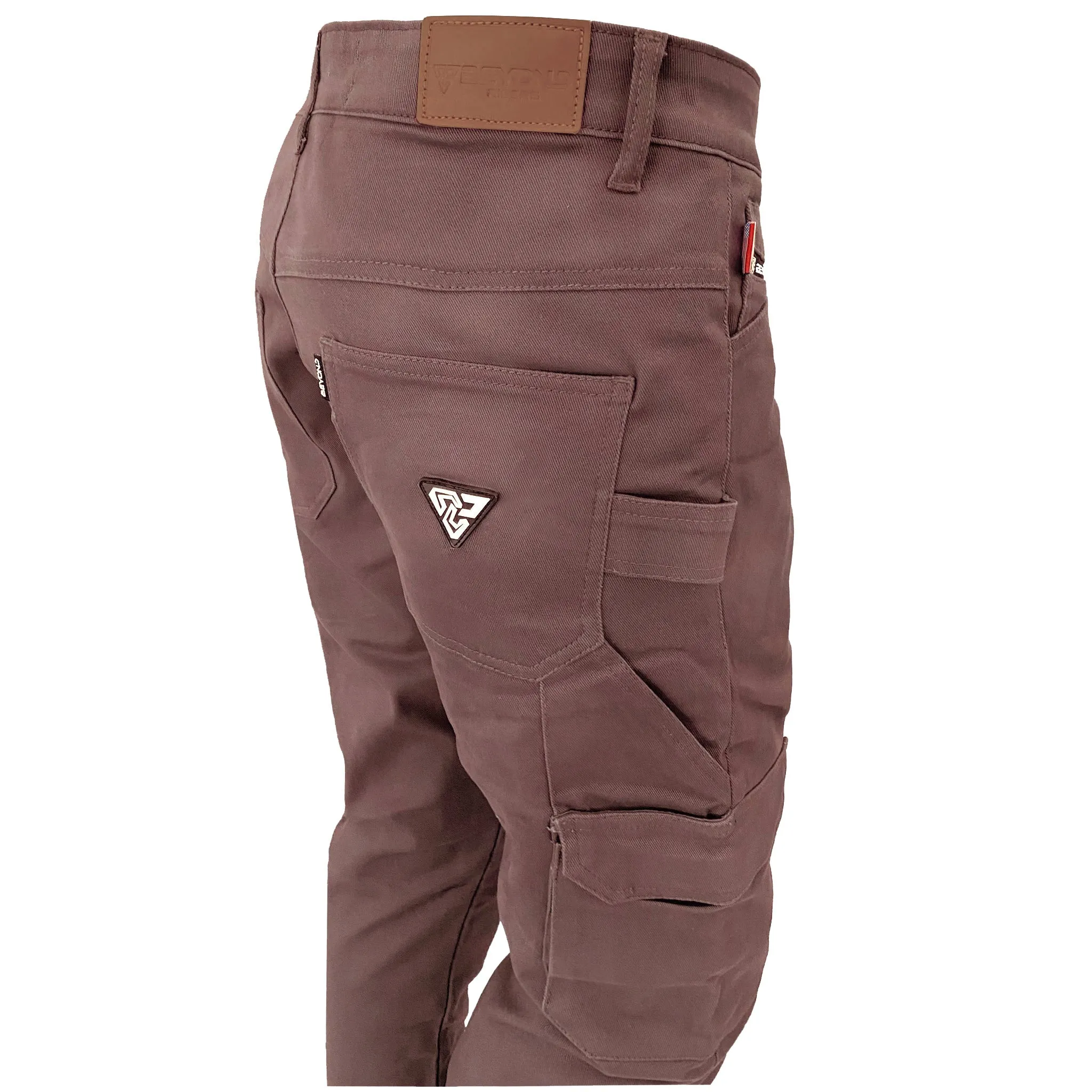 Straight Leg Cargo Pants - Light Cacao with Pads