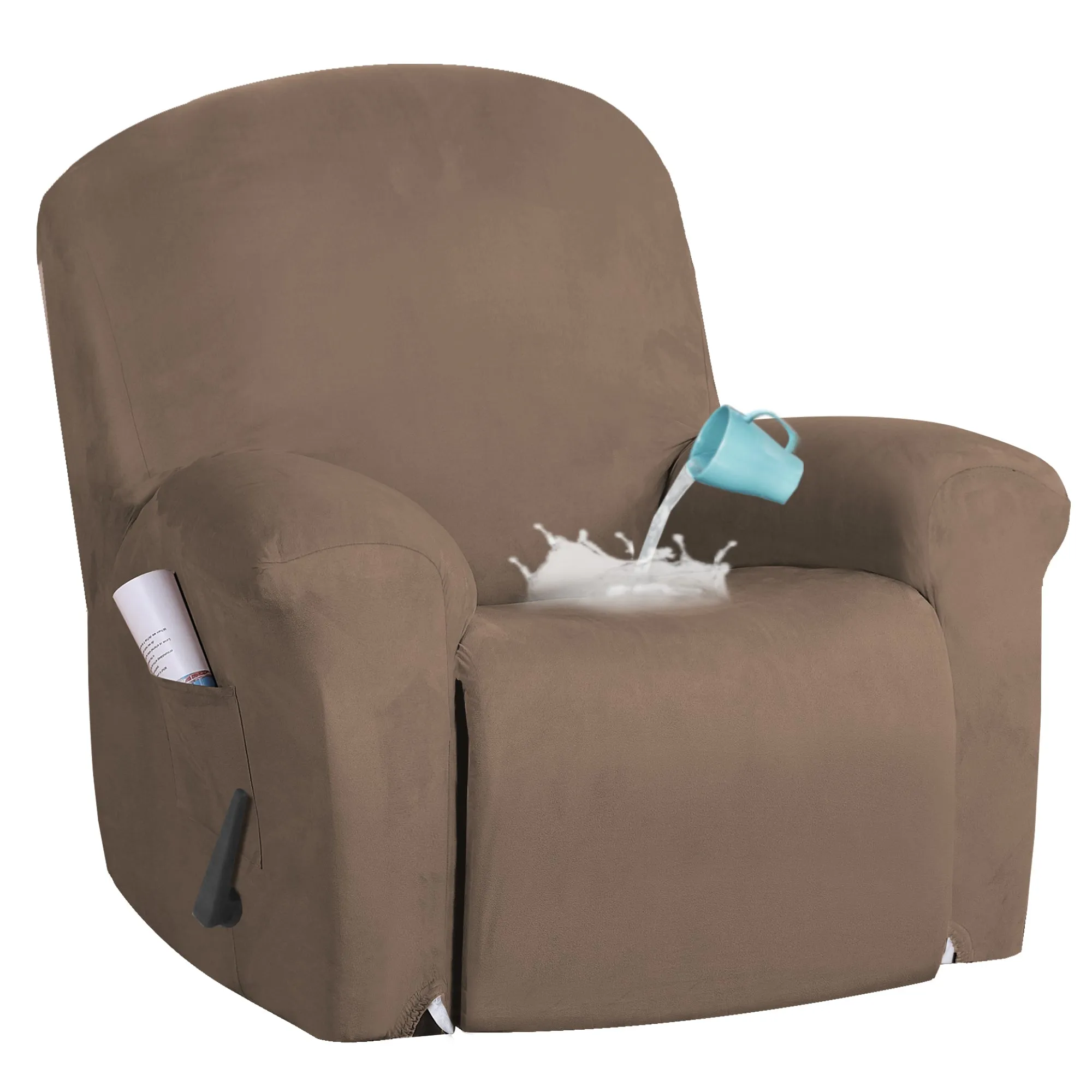 Suede Recliner Sofa Cover Non Slip Stretch Recliner Chair Slip Cover