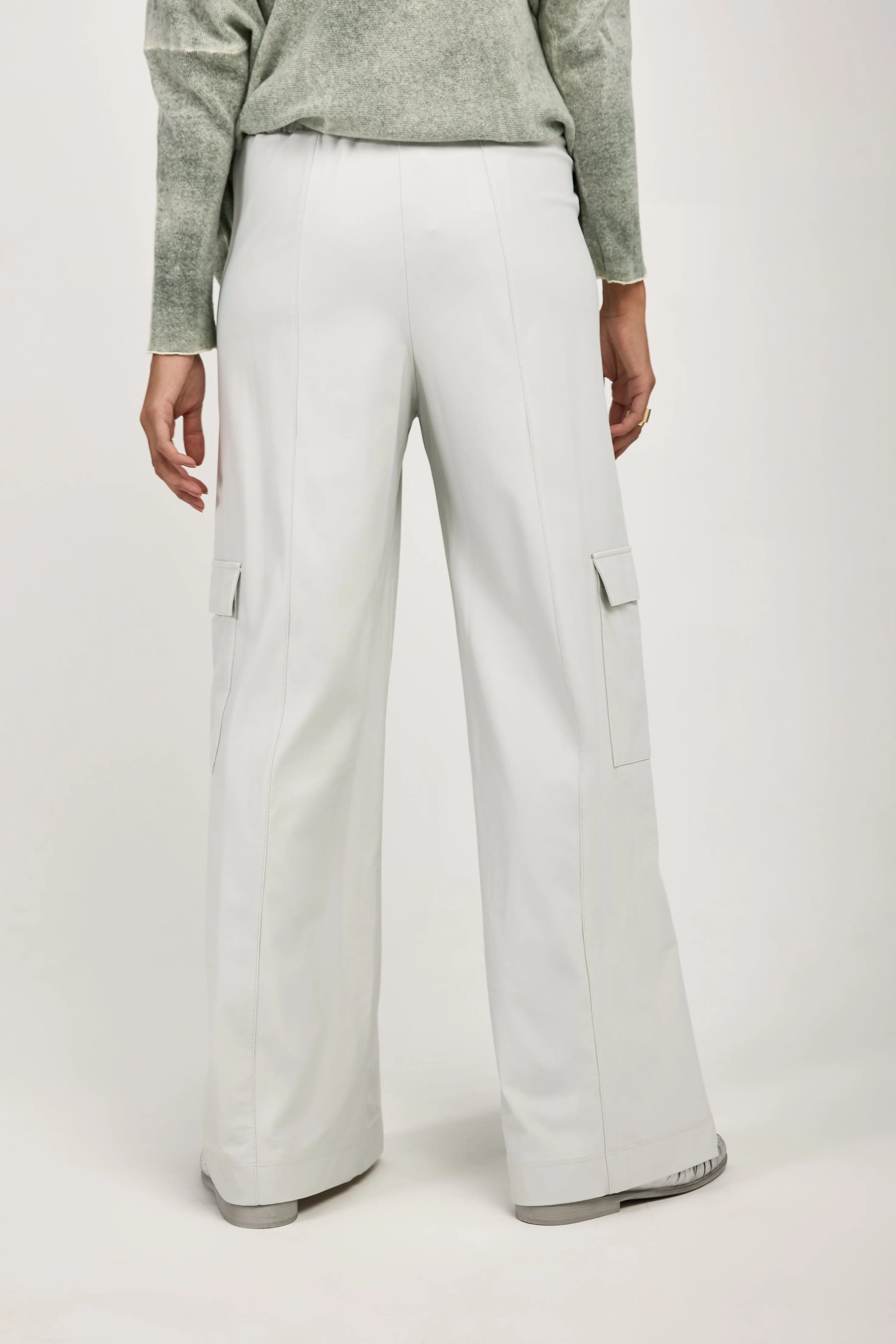 Teseo Satin Jersey Cargo Pant in Stone