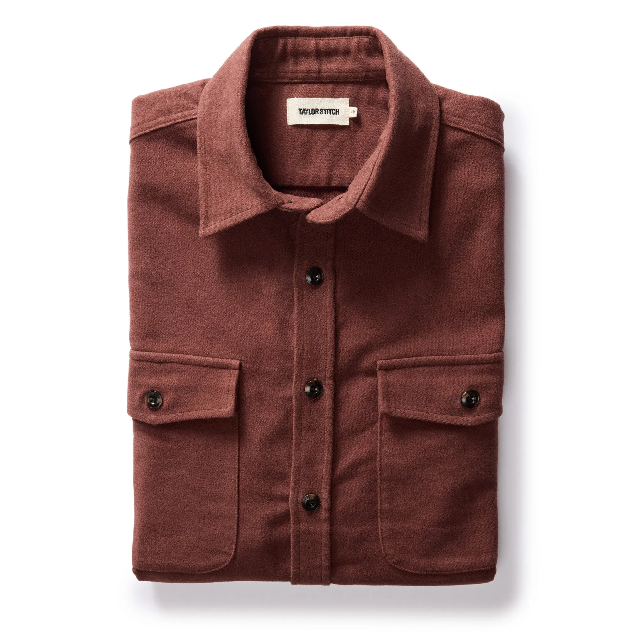 The Maritime Shirt Jacket in Black Cherry Moleskin