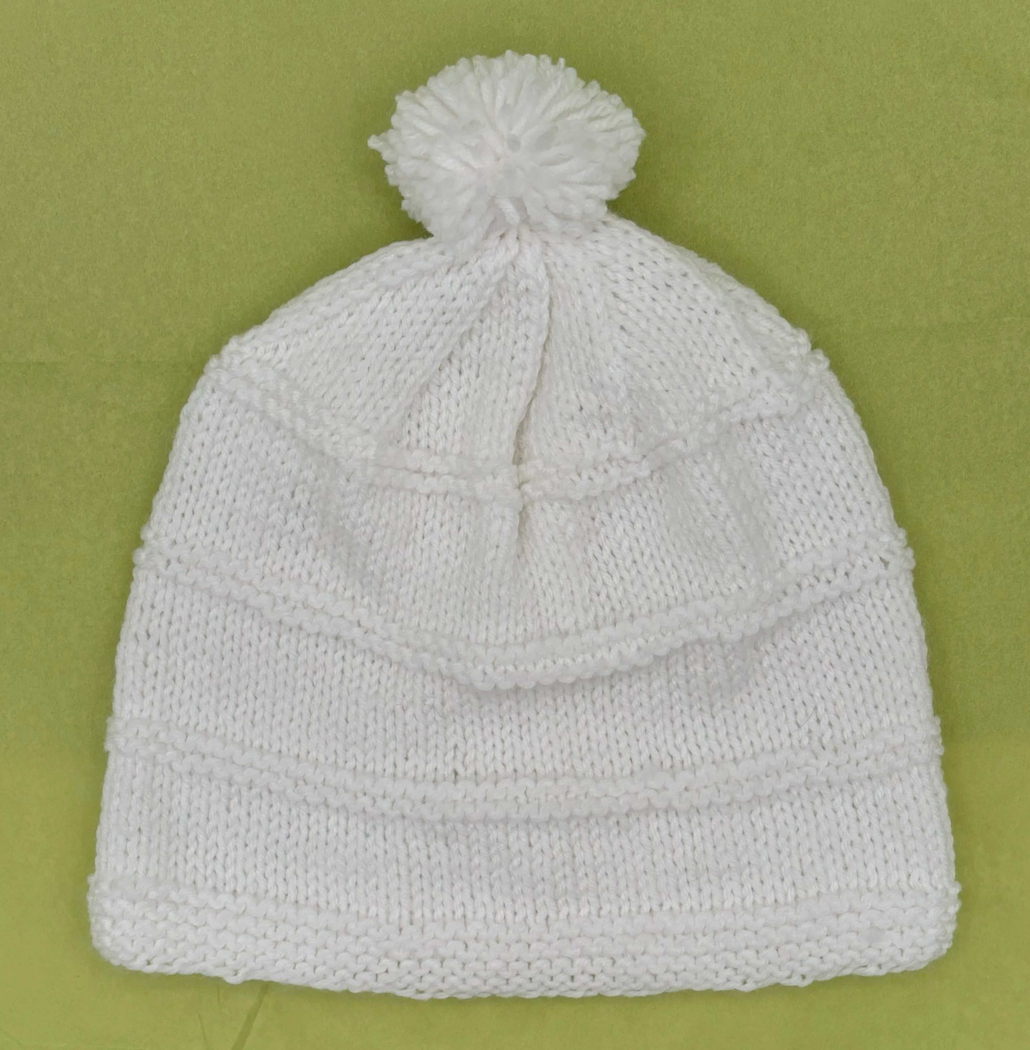 Toddler White Acrylic Knit Beanie