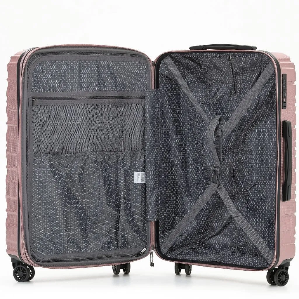 Tosca Triton Medium 64cm Hardsided Spinner Expander Luggage Rose Gold