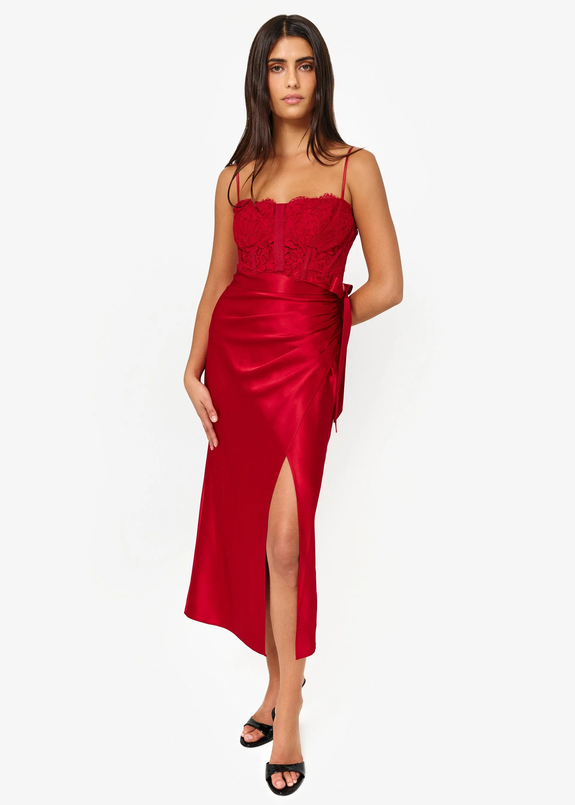 Tricia Corset Dress Cardinal