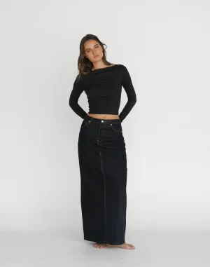 Tyler Denim Maxi Skirt (Midnight)