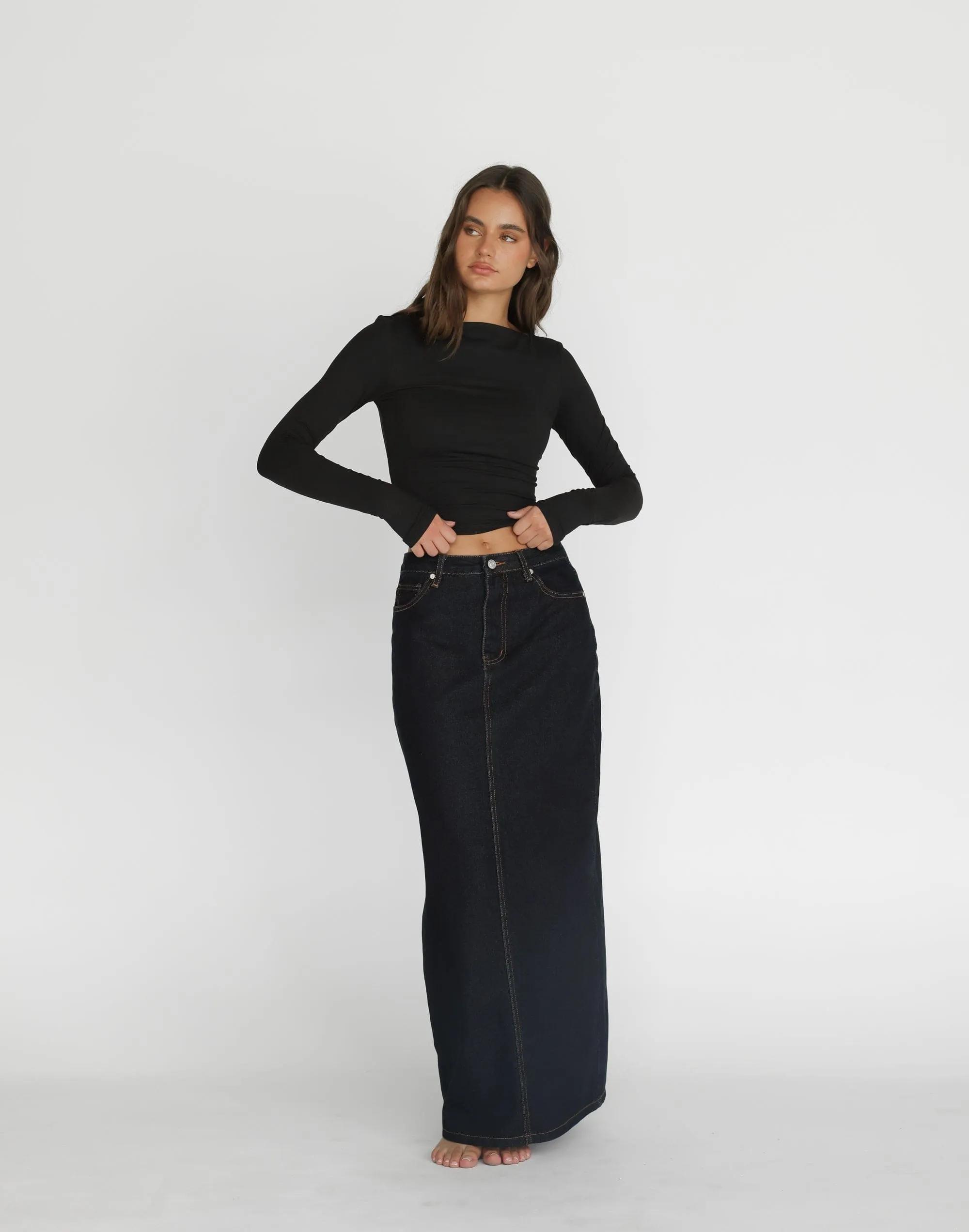 Tyler Denim Maxi Skirt (Midnight)