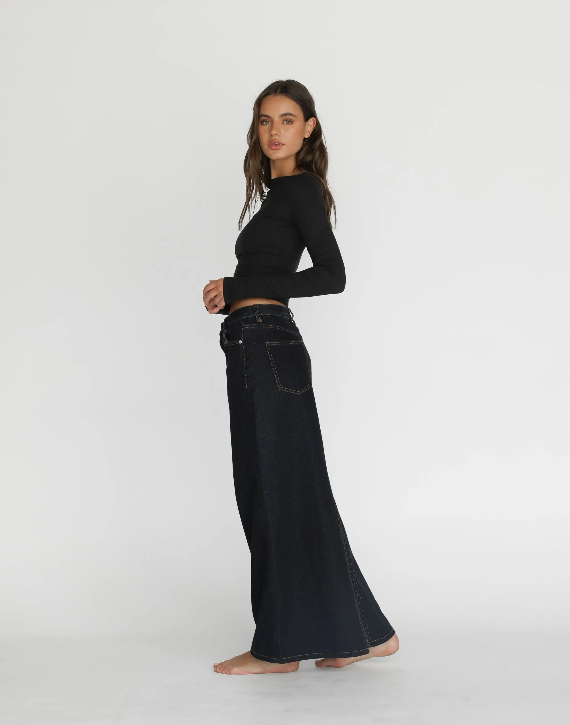 Tyler Denim Maxi Skirt (Midnight)