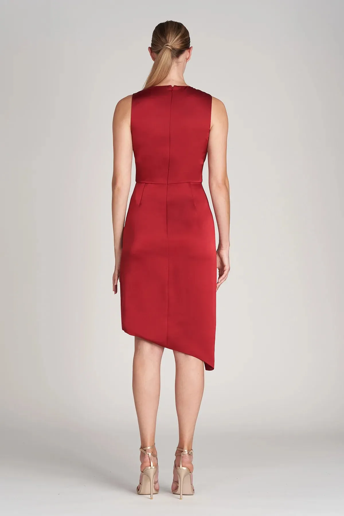 Uma Draped Dress - Crimson