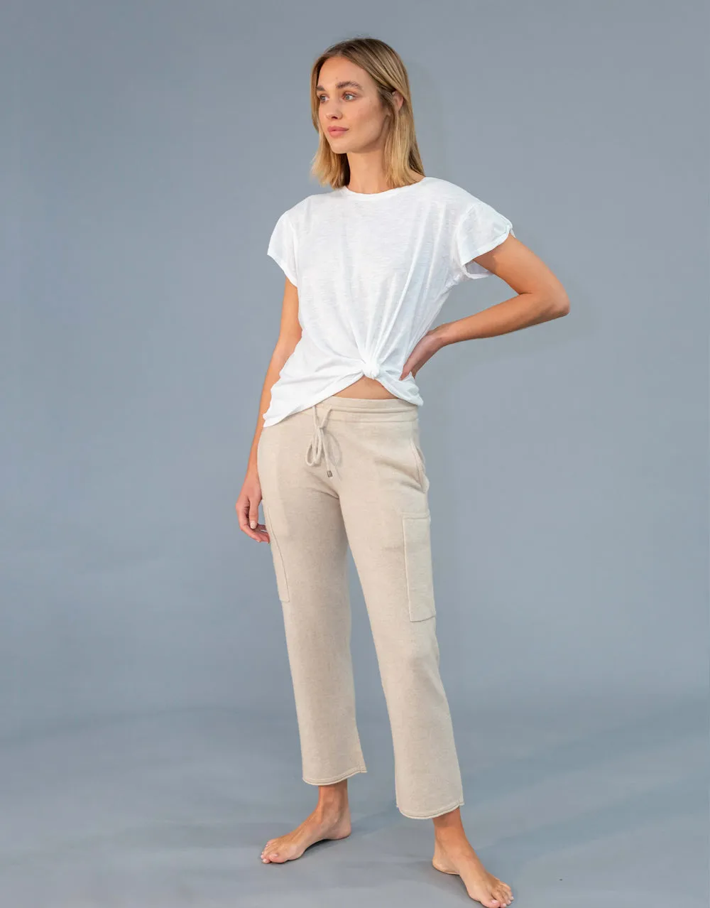 Un-Dyed Cargo Pants in Sand