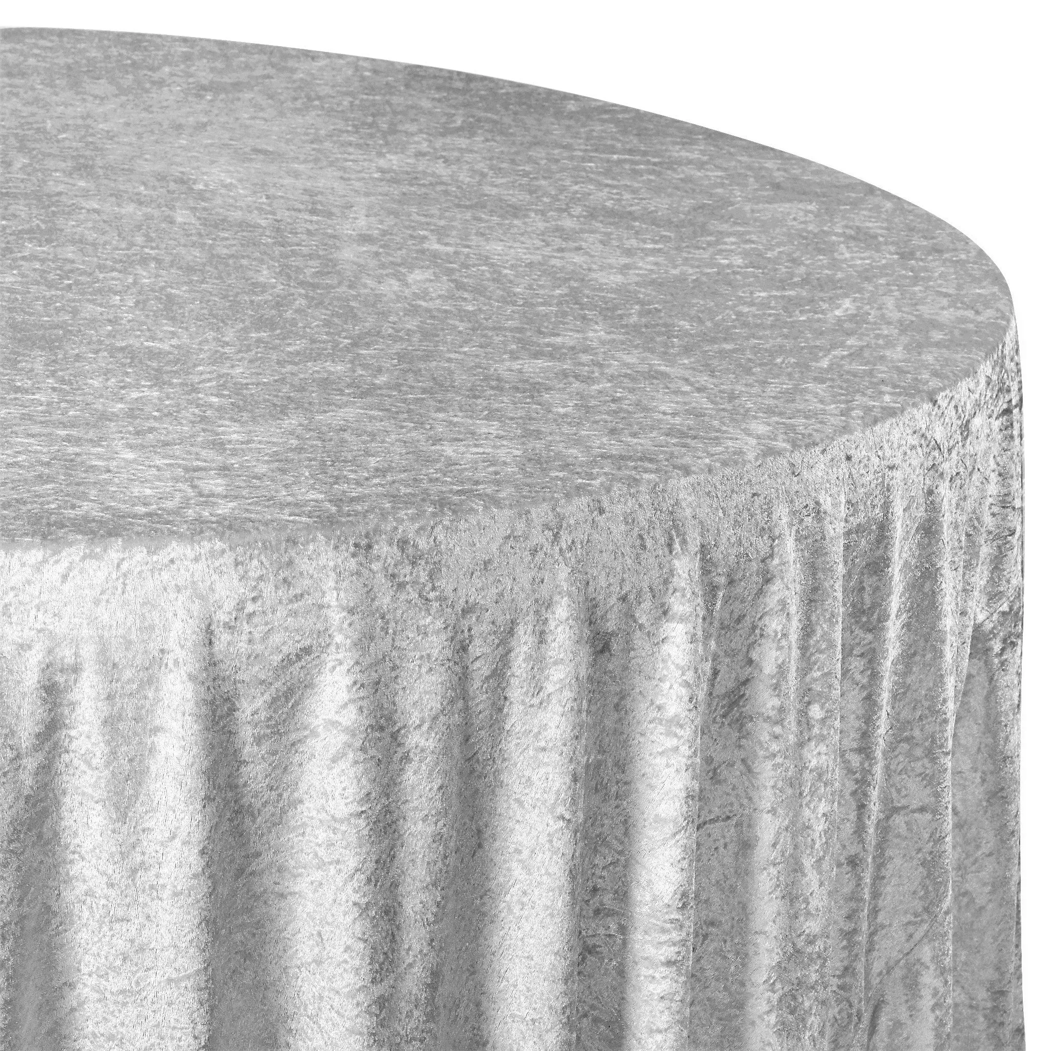 Velvet 120" Round Tablecloth - Silver