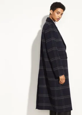 Vince - Shadow Plaid Coat Coastal Grey