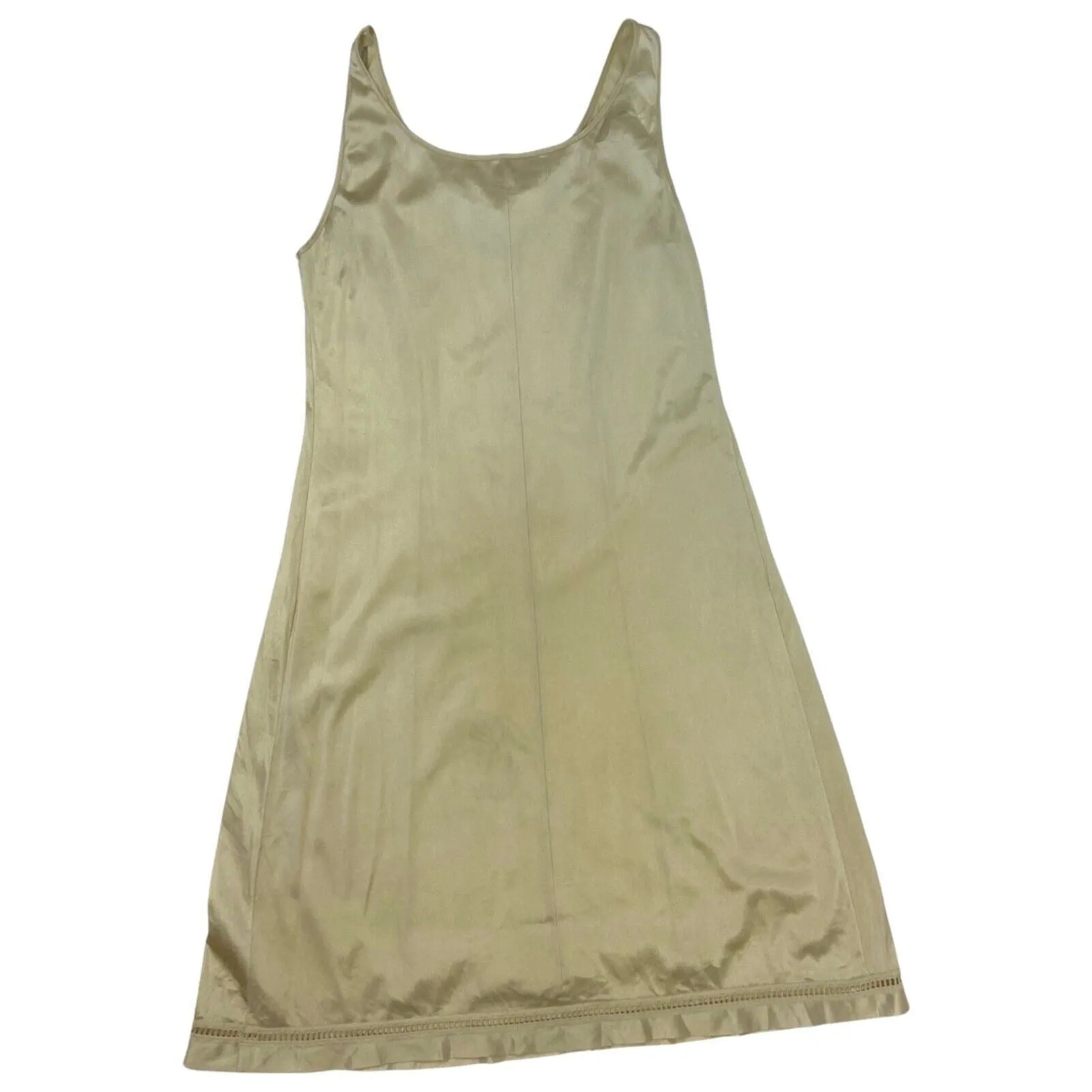 Vintage 90s Cream Lacy Slip Dress 8 10 S