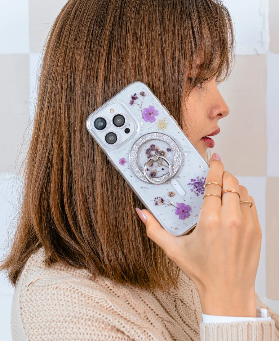 Violet Bouquet Floral MagSafe Phone Case