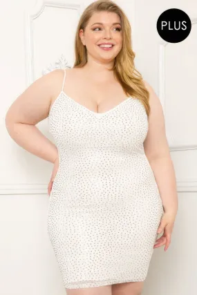 Voluptuous ( ) Rhinestone Body Plus Size Mini Dress