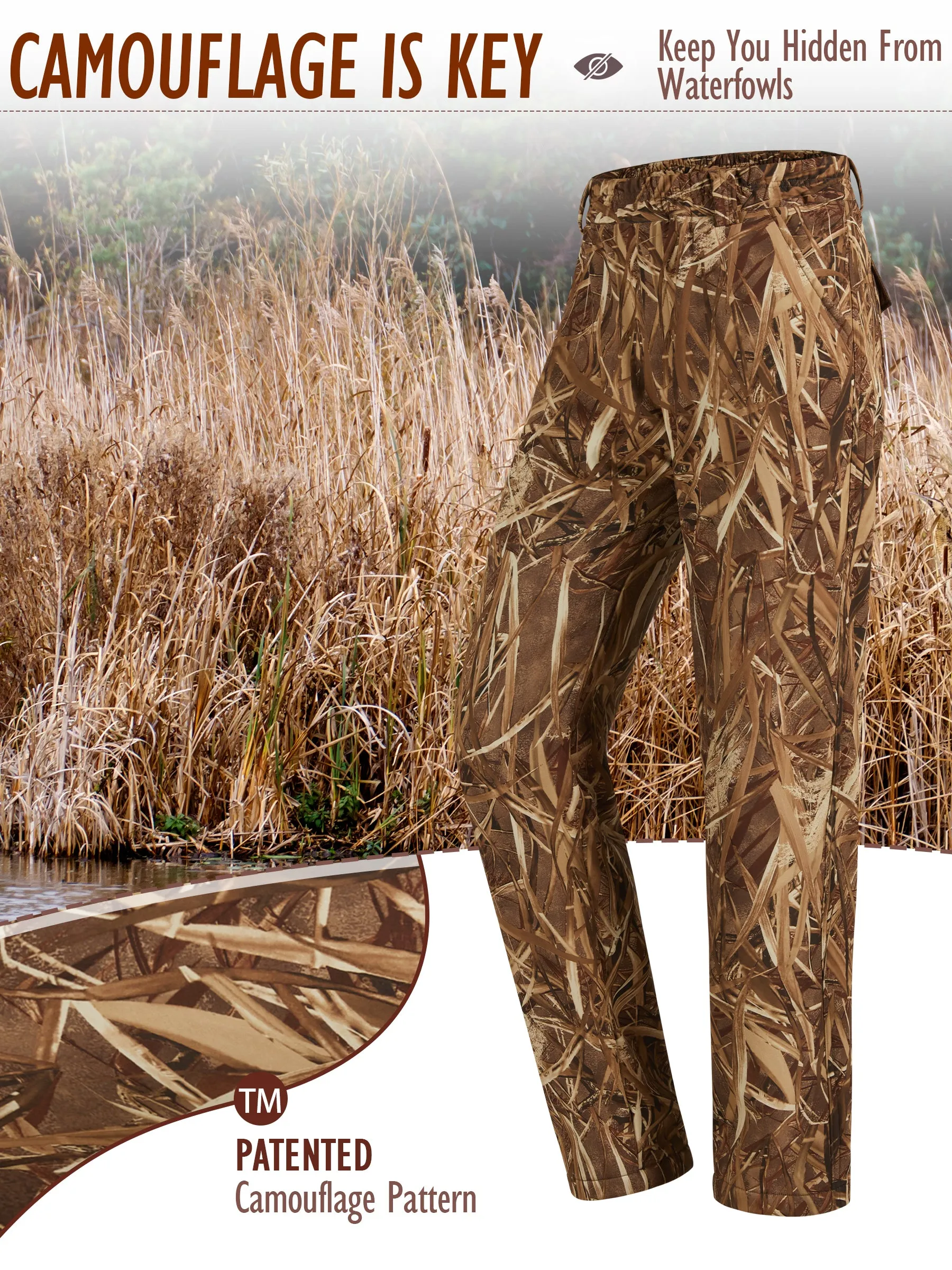 Warm and Water-resistant Hunting Pants for Women with Fleece Lining