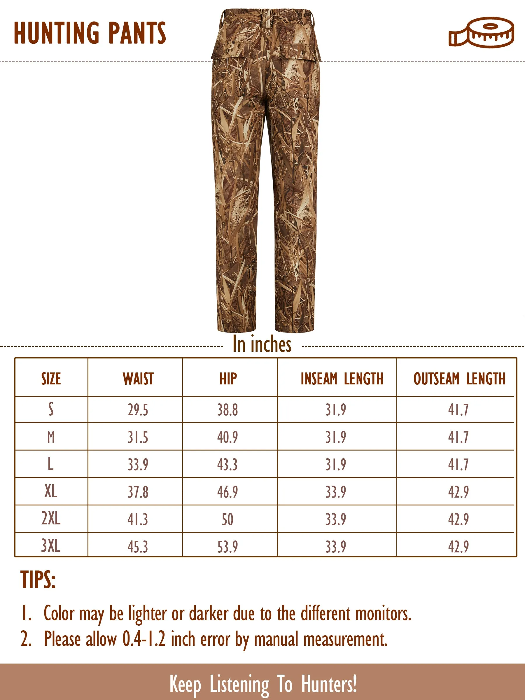 Warm and Water-resistant Hunting Pants for Women with Fleece Lining