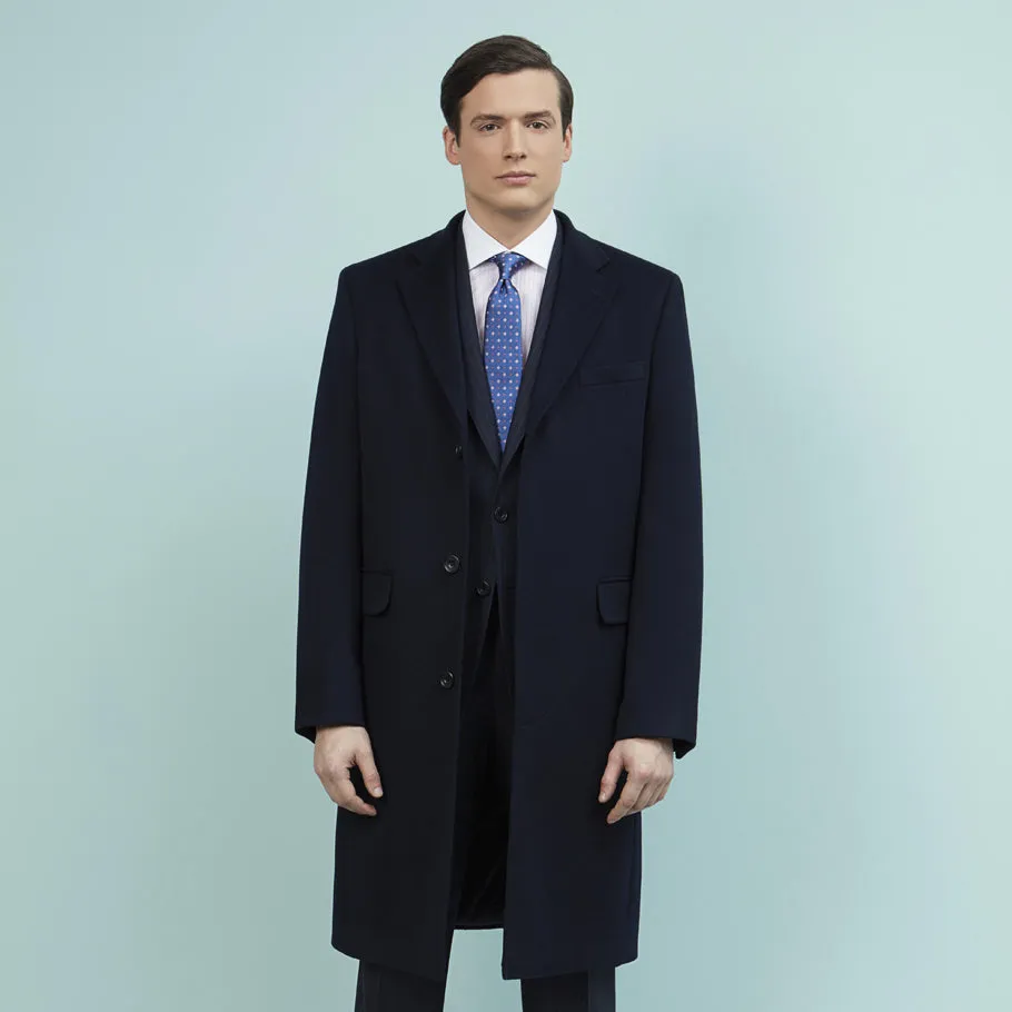 Warrington Navy Wool Cashmere Coat