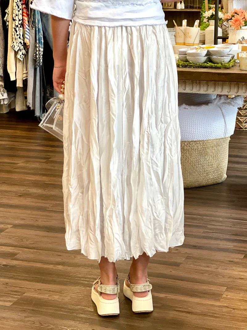 Whispering Willow Maxi Skirt - Pearl White