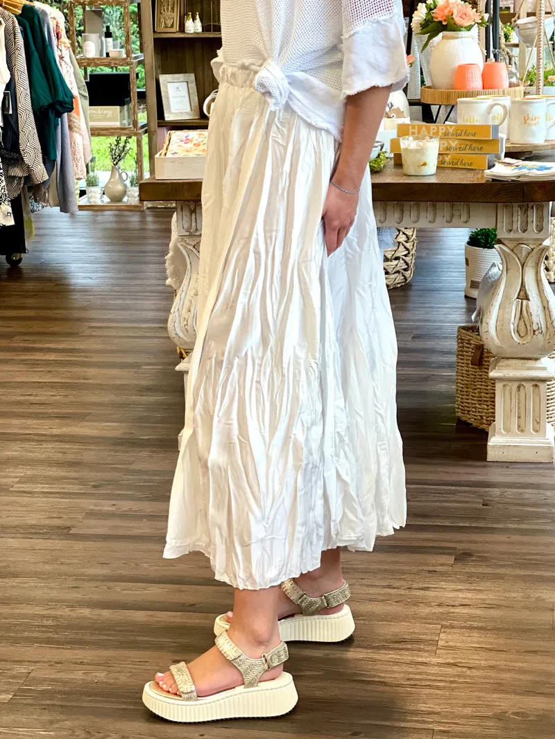 Whispering Willow Maxi Skirt - Pearl White