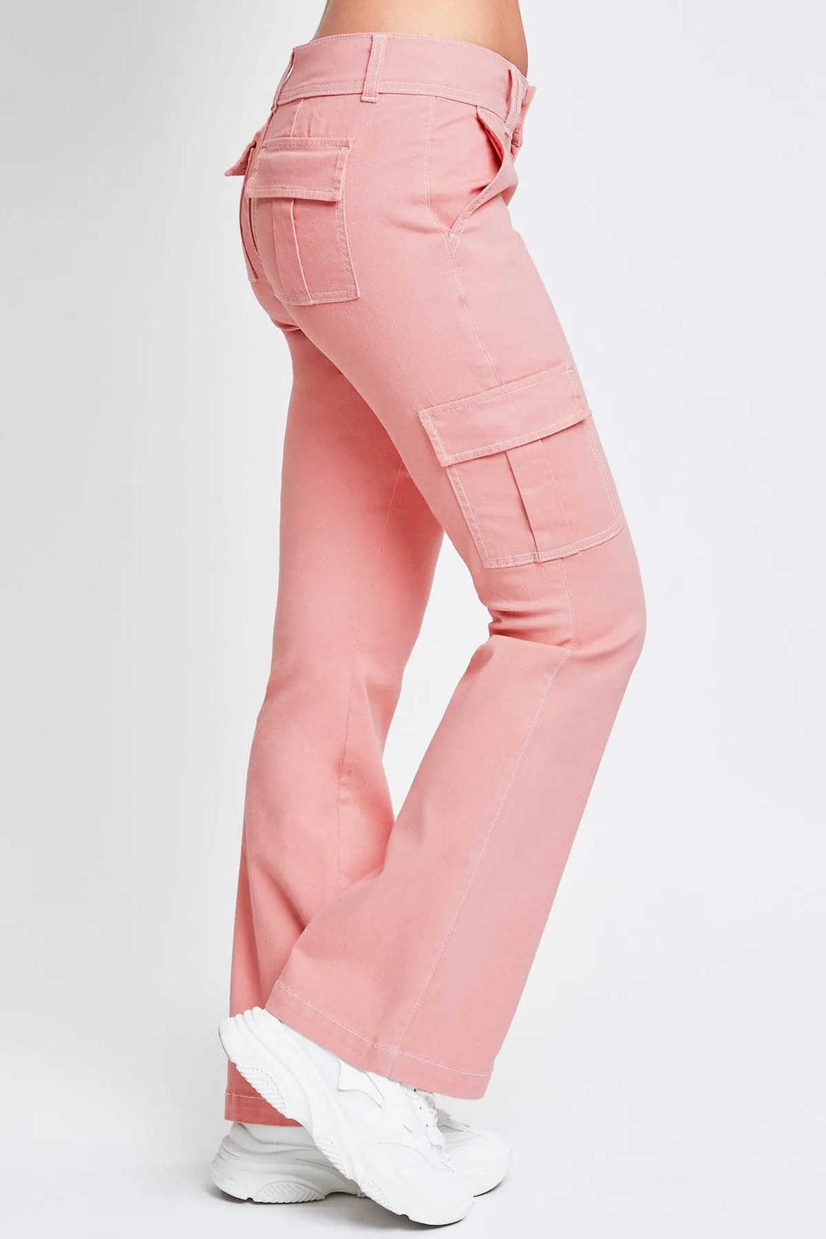 Women's 2 Button Low Rise Cargo Flare Pants