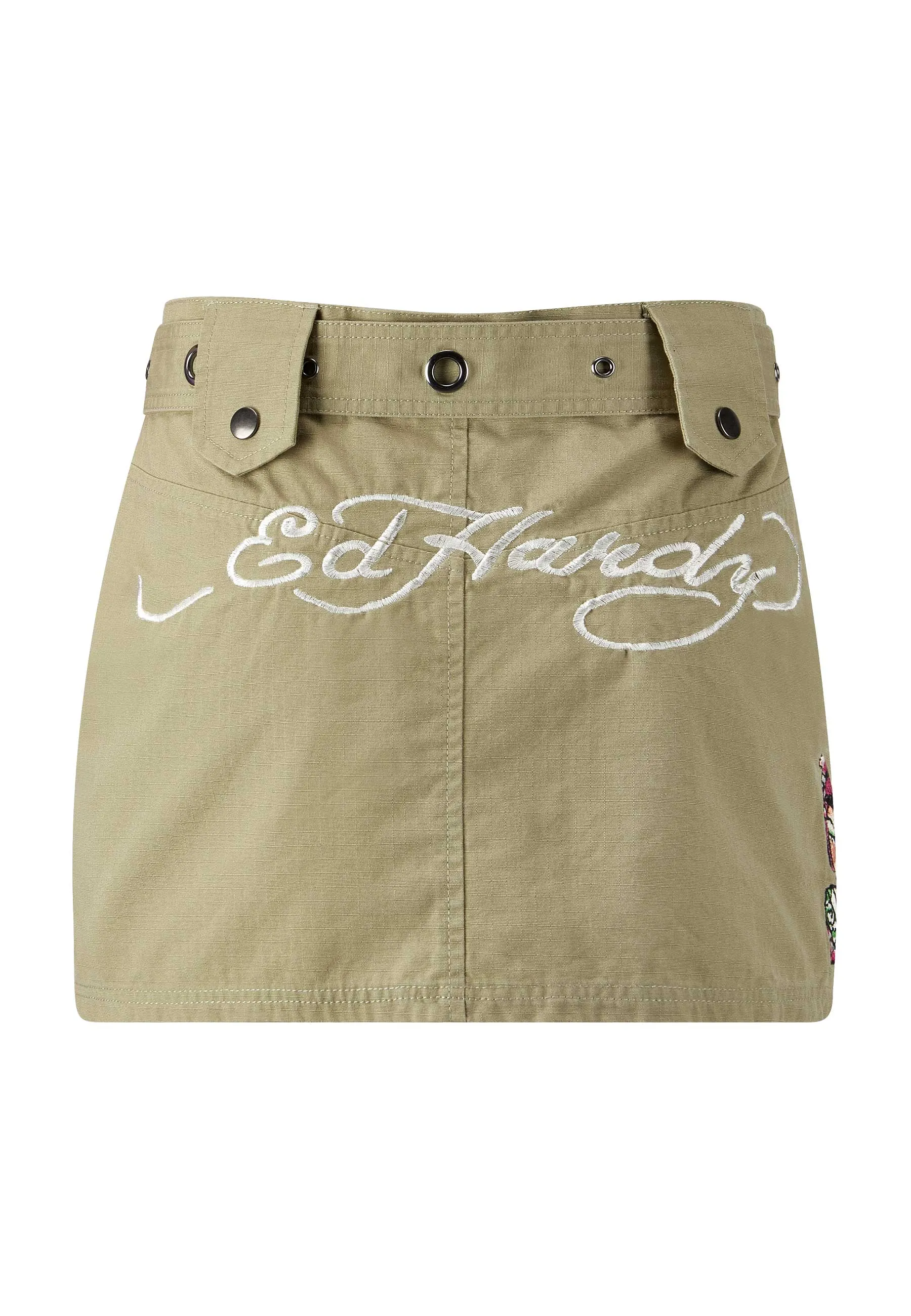 Womens Geisha Girl Cargo Mini Skirt - Green