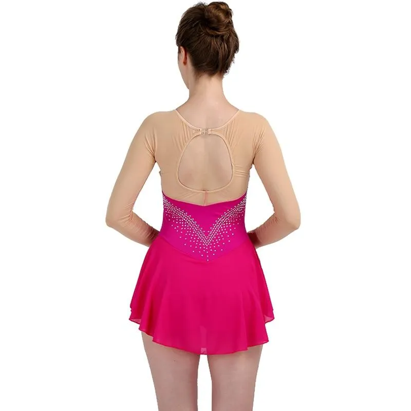 Women's Pink Sleeveless Figure Skating Dress